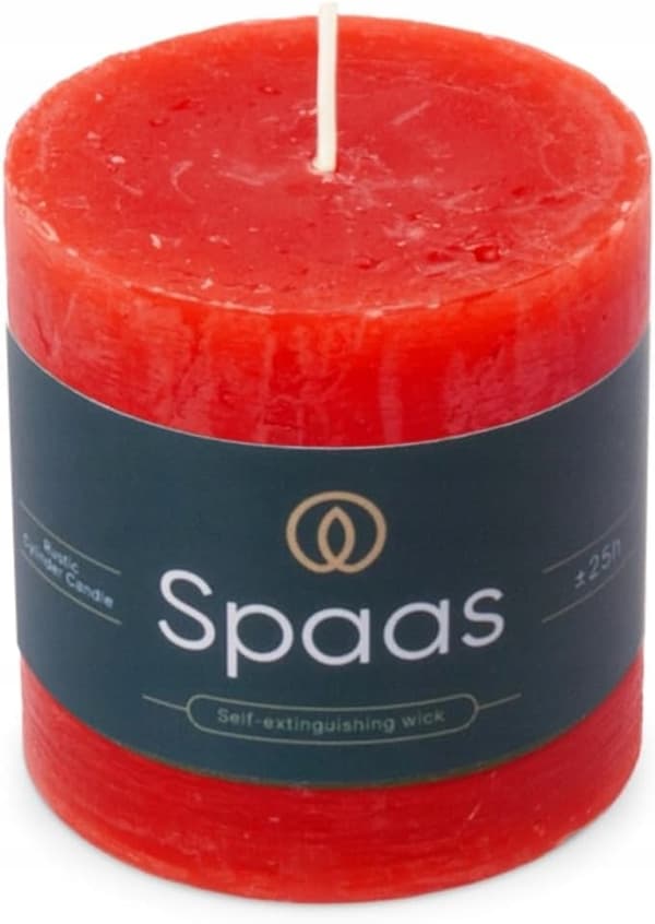 Spaas Rustikt Bloklys 70/70 mm 25 timer, Rød