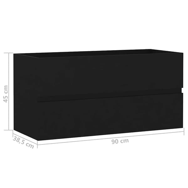 vidaXL håndvaskskab sort 90x38,5x45 cm spånplade