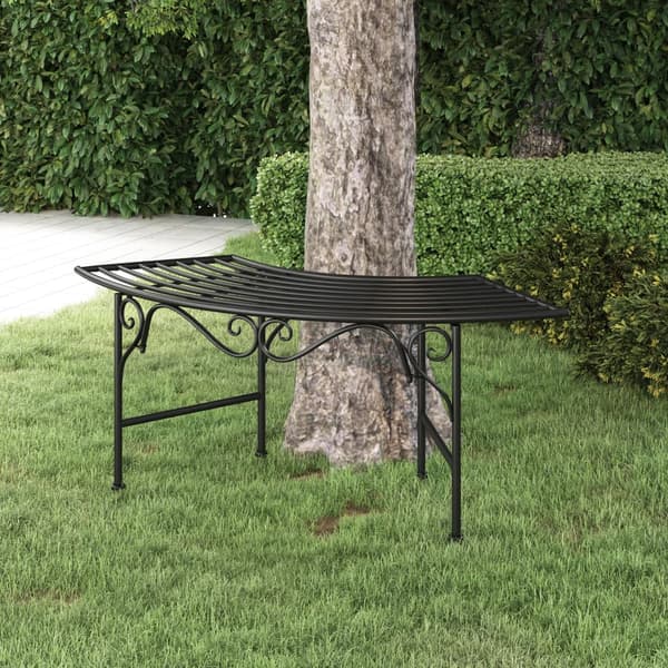 vidaXL Puunjalka 113 cm musta teräs