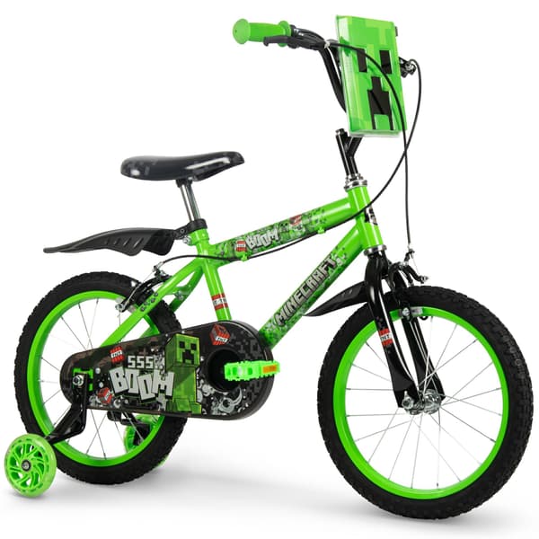 Huffy Minecraft 16" børnecykel til drenge, grøn og sort, 4-6 år gammel
