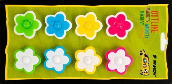 Omrids blomstermagneter 8 stk.