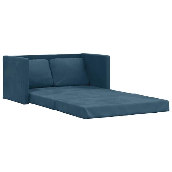 vidaXL 2-i-1 golvsoffa blå 122x204x55 cm sammet