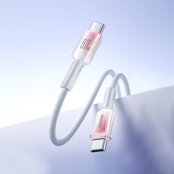 Crystal-Clear-serien 60W USB-C - USB-C 1,2m kabel - Vit