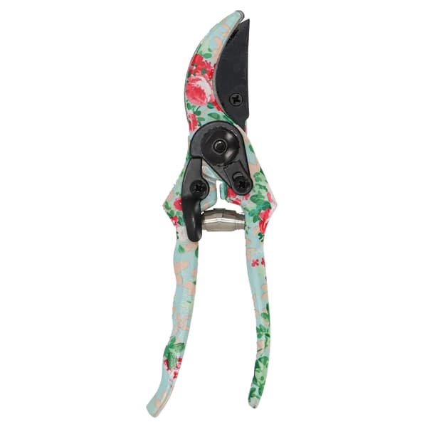 Trädgårdssekatör med rosenmotiv