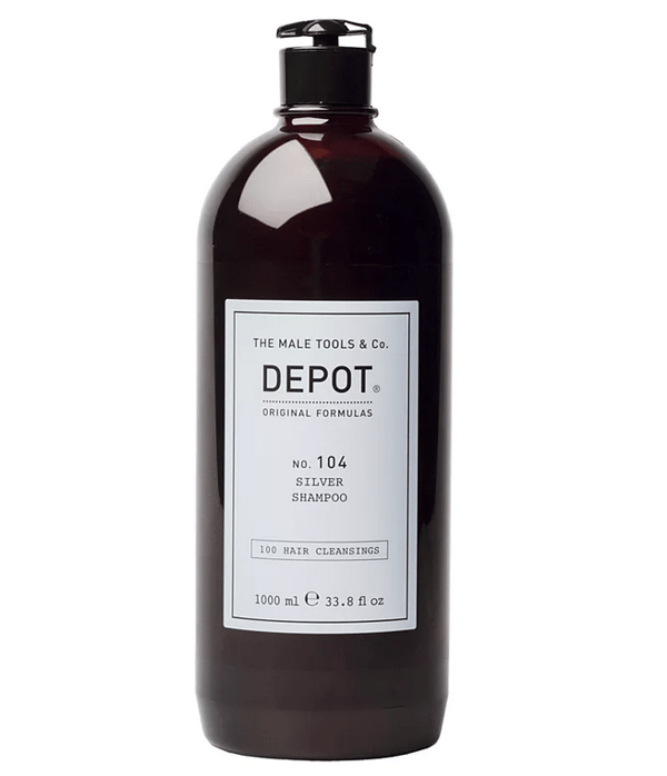 Depot NO.104 Silverschampo för grått, vitt eller blekt hår 1000 ml