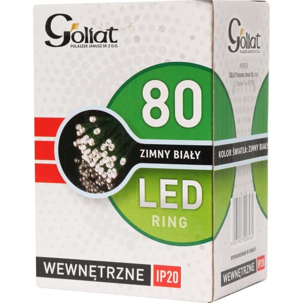 Ring med 80 LED-julbelysning för inomhusbruk, kallvit, nätdriven