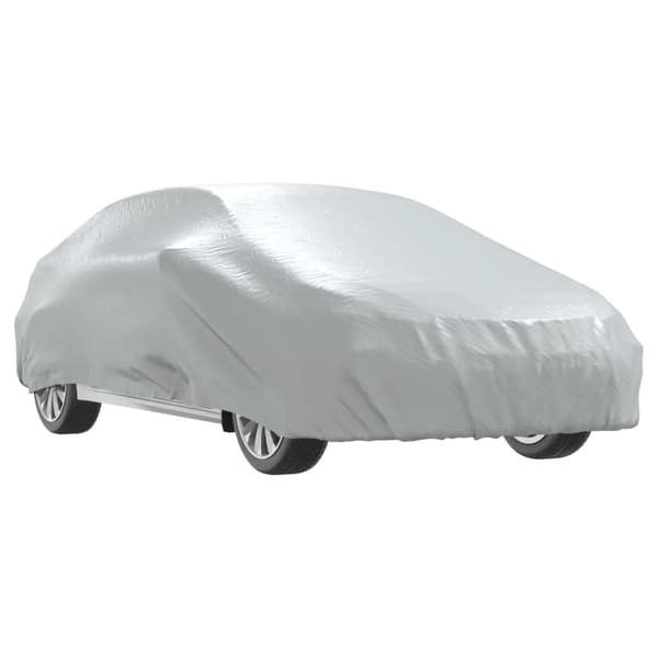 vidaXL Sedan bilovertræk med stropper, komplet, sølv, L