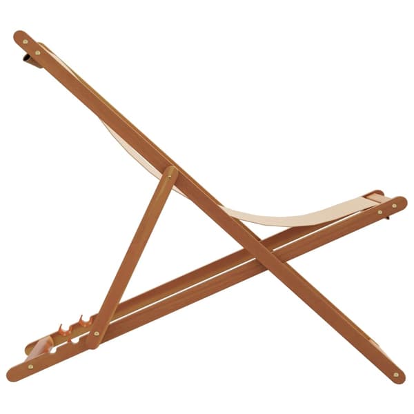 vidaXL foldbar strandstol beige eukalyptustræ og stof