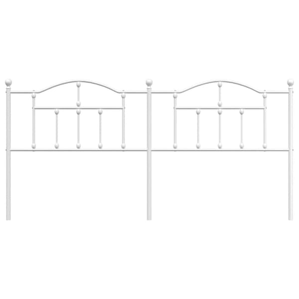 vidaXL metalsengegavl, hvid, 200 cm
