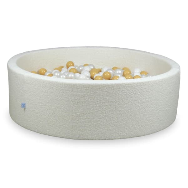 Tør pool 130x40 Boucle White 700 bolde: hvid, perlemor, beige
