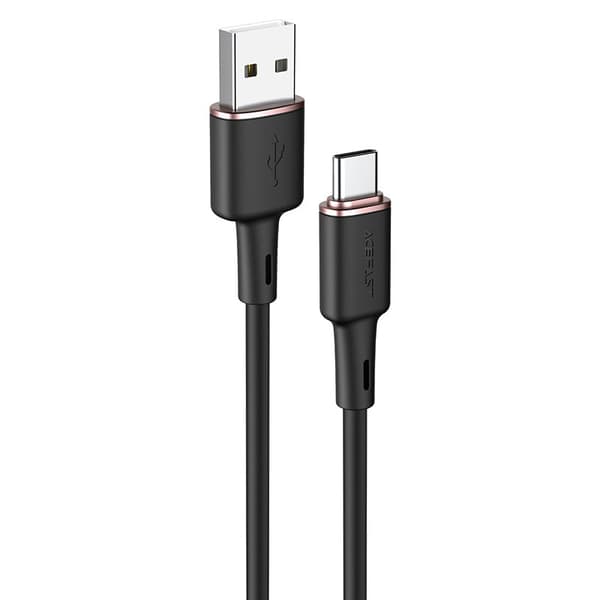 USB-kabel - USB-C 3A 1,2m sort