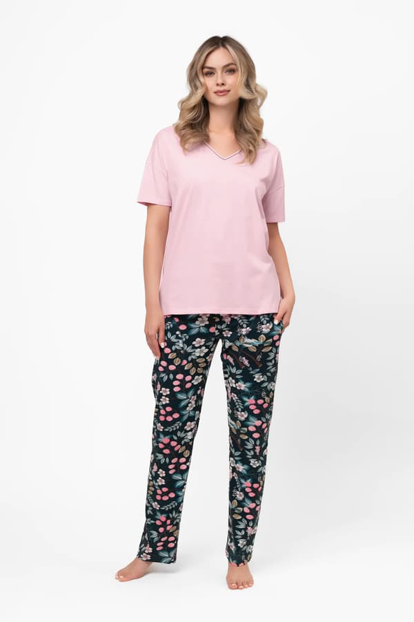 Dampyjamas, kortärmade, långbyxor, Marisal M