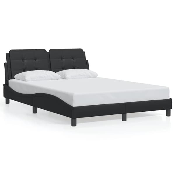vidaXL sengestel med LED sort 120x200 cm kunstlæder