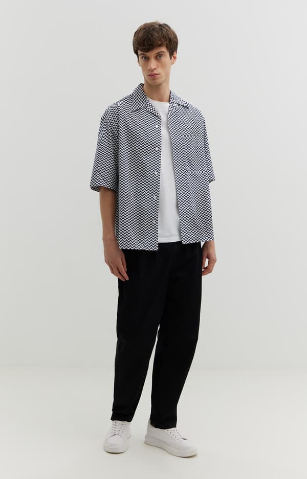 Oversized skjorte med print L