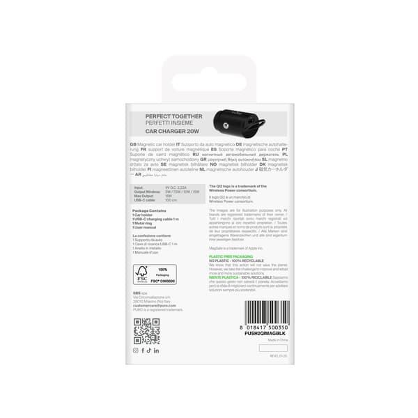 Bilholder med Qi2 MagSafe 15W oplader - Sort