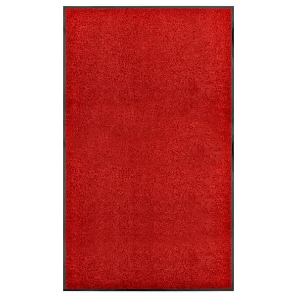 vidaXL vaskbar dørmåtte rød 90 x 150 cm