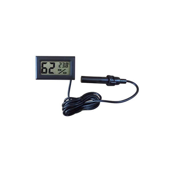 ZW9 LCD ELEKTRONISK TERMOMETER MED SONDPANEELKLOCKA