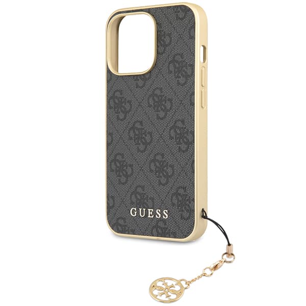 Guess 4G Charms Collection-etui til iPhone 14 Pro, grå