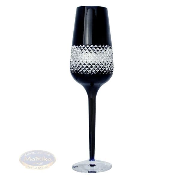 Sorte krystal champagneglas, 2 stk.