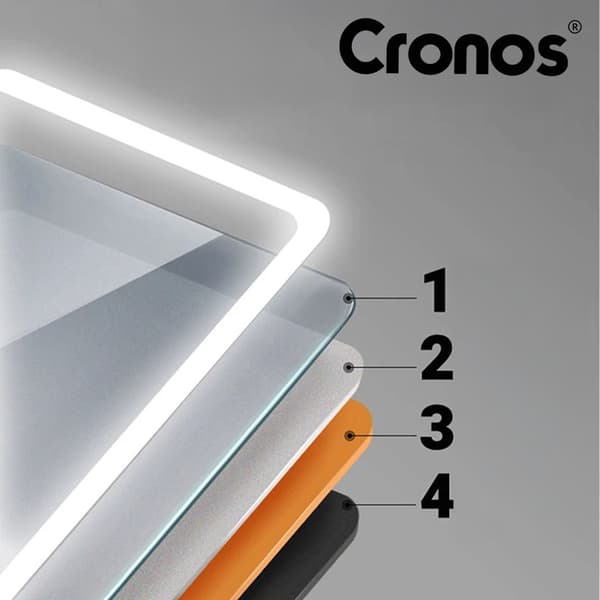 Cronos värmespegel rektangulär 60x80cm svart