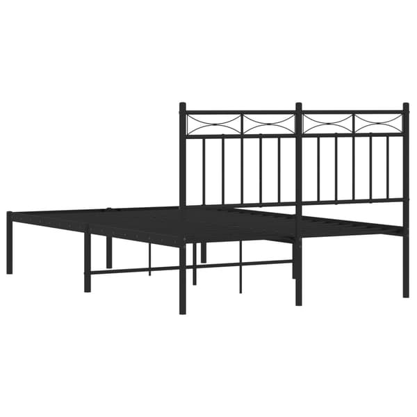 vidaXL metalsengestel med hovedgærde sort 120x200 cm