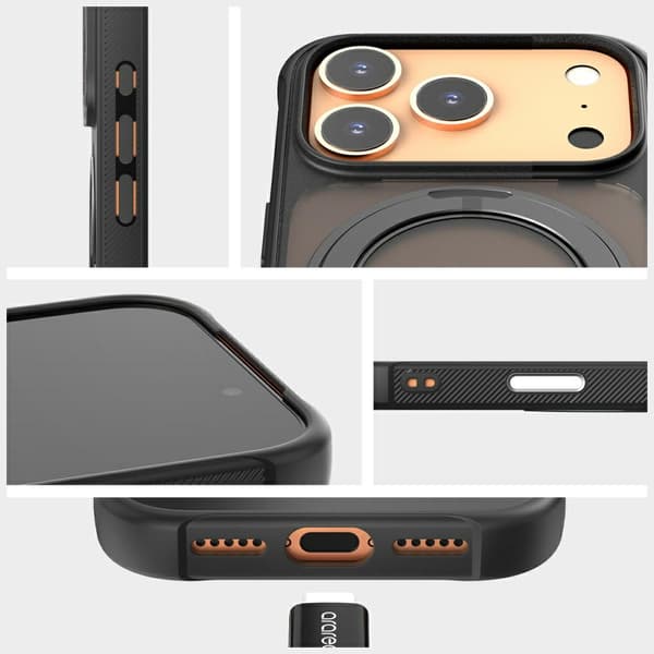 Araree Duple M Stand MagSafe-etui til iPhone 17 Pro Max, sort