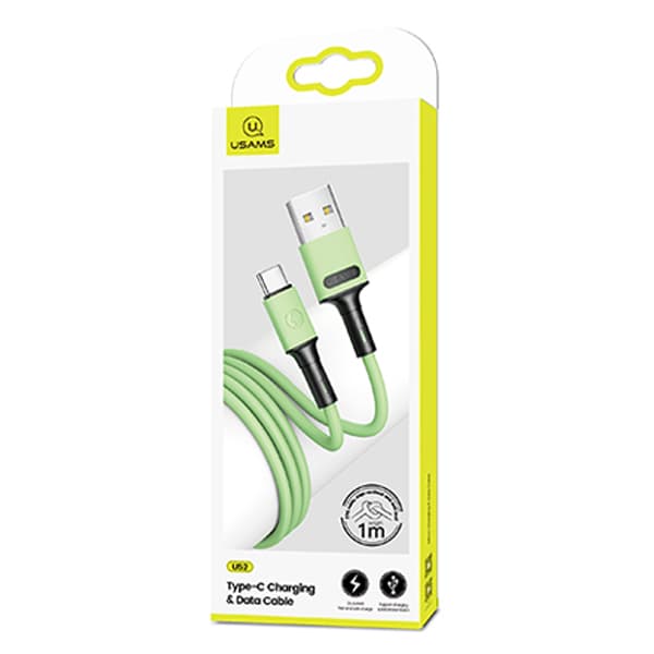 USAMS U52 USB-A til USB-C 2A hurtigopladerkabel 1m grøn