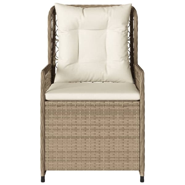 vidaXL Fåtöljer för trädgården, set om 2, beige, polyrotting
