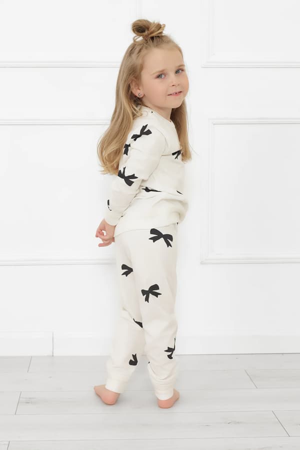 Tyttöjen pitkähihainen pyjama, pitkät housut, Figaro, 2 vuotta
