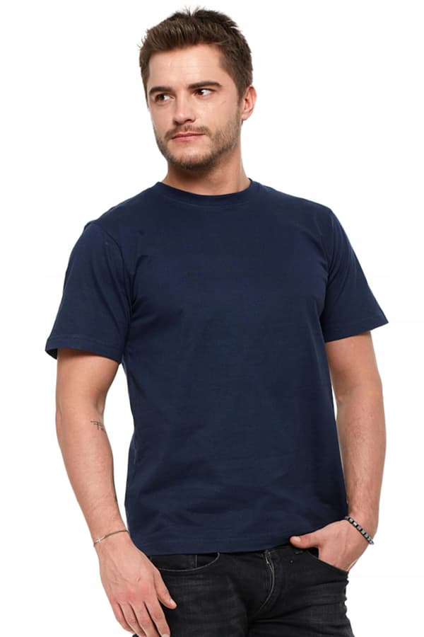 T-shirt Herr Bomull Kortärmad M Marinblå