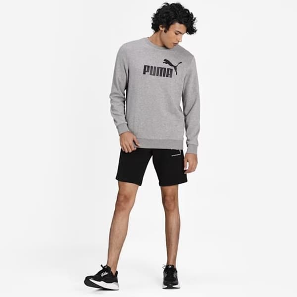 Puma Herr Essential Big Logo Crew Sweatshirt Grå 66% Bomull, 34% Polyester [586680 03] rS