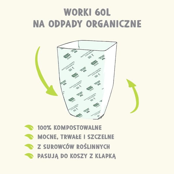 GreenAware kompostoituvat jätesäkit 60L 5 kpl