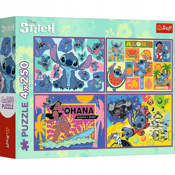 Disney Lilo och Stitch pussel 4x250 bitar FSC