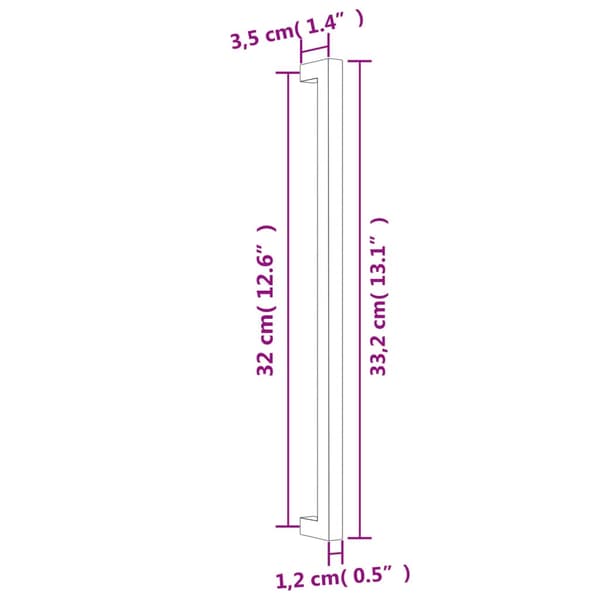 vidaXL skabsgreb 10 stk. sort 320 mm rustfrit stål