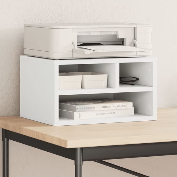 vidaXL printerstativ hvid 40x32x22,5 cm