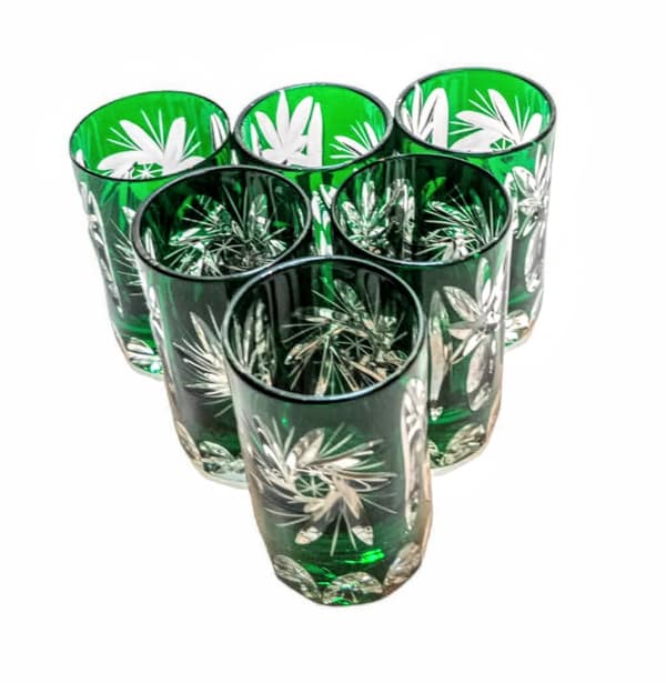 Smaragdkristall vodkaglas 30ml Olive Grinder