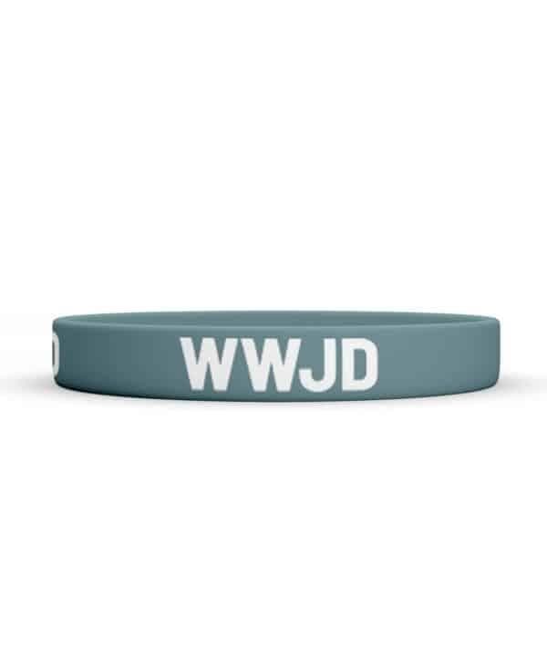 Silikonearmbånd - WWJD - marineblå