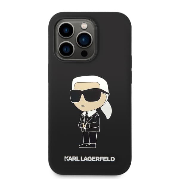 Karl Lagerfeld Silikone Ikonik Magsafe-etui til iPhone 14 Pro, Sort