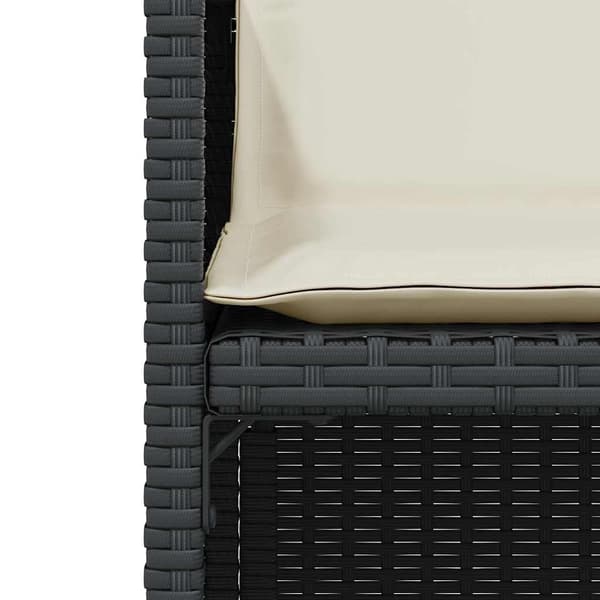 vidaXL 3-delt bistrosæt med hynder, sort, polyrattan