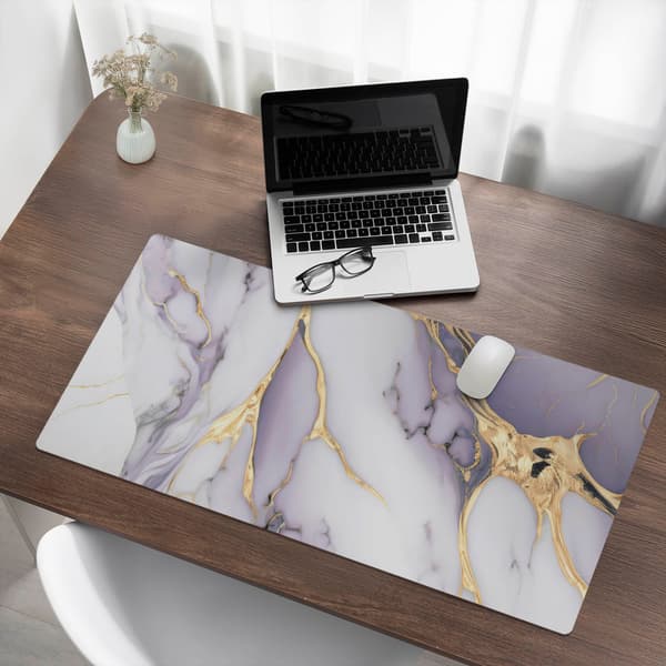 Skrivebordunderlag Marble Waves til tastatur og tilbehør 100x50 cm