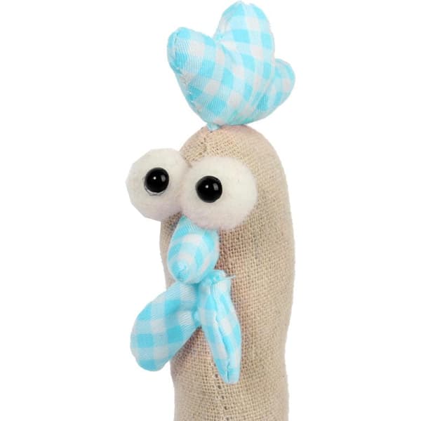 Påskekylling af linned 25 cm - blå julepynt