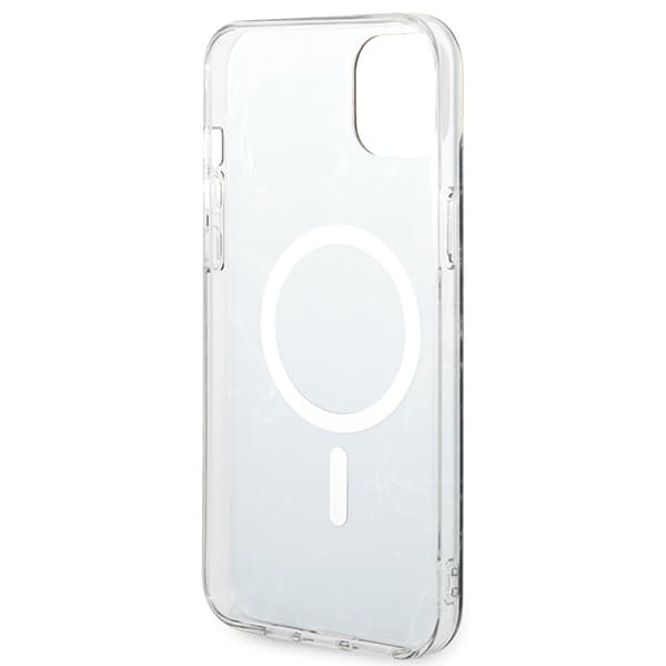 Guess GUBPP14MHMEACSK Etui + Oplader Sæt iPhone 14 Plus / 15 Plus 6,7" sort/sort hårdt etui Marble MagSafe
