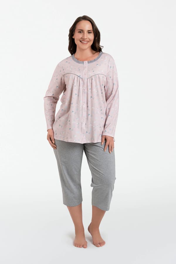 Daniela dampyjamas långärmad, 3/4-byxor XXXL