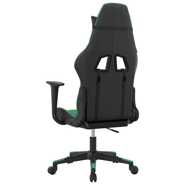 vidaXL massage-gamingstol, sort og grøn, kunstlæder