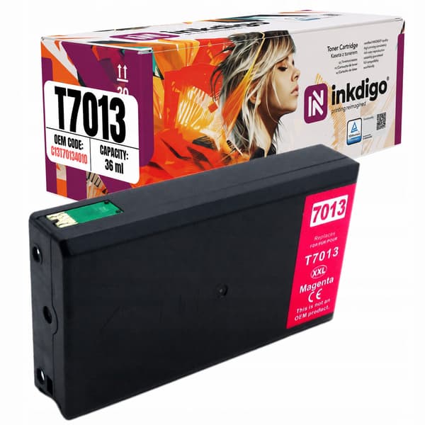 Inkdigo T7013-bläck kompatibelt med Epson WorkForce Pro WP4015DN WP4530 TÜV-certifierat