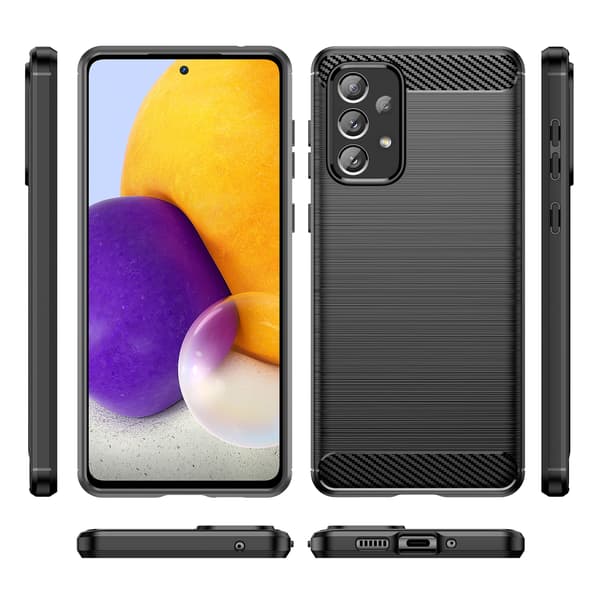 Fleksibelt cover til Samsung Galaxy A73 Carbon Cover - sort