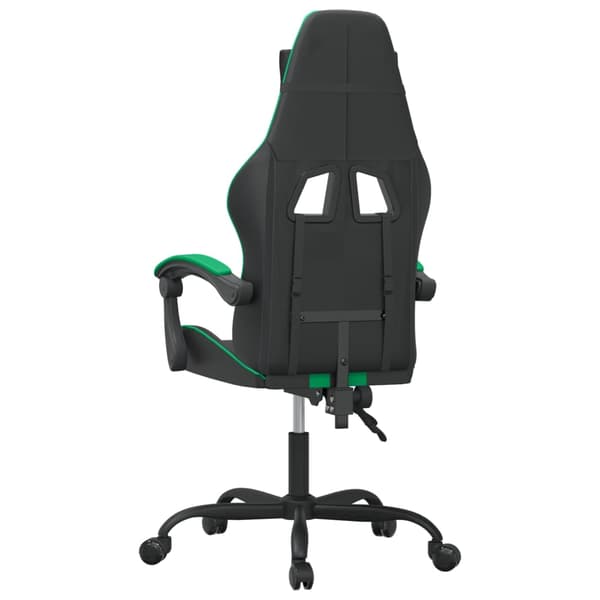 vidaXL gamingstol, sort og grøn, kunstlæder