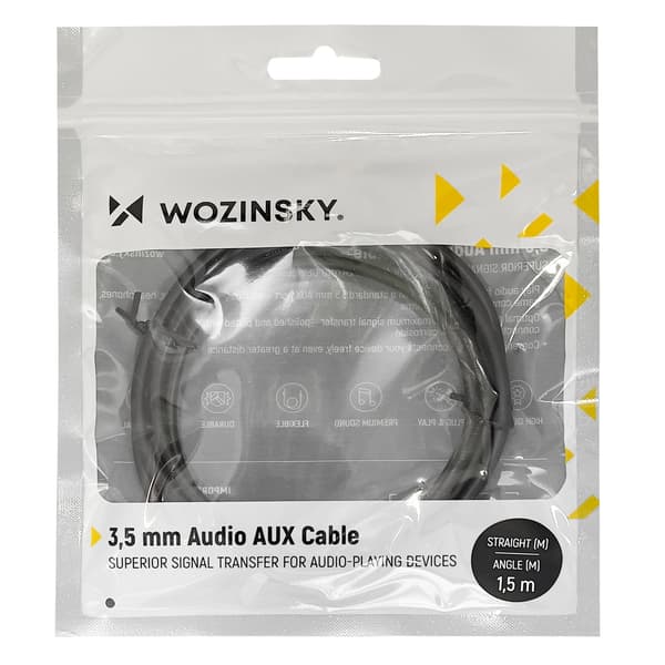 AUX-kabel vinklet han-han mini-jack-kabel 2m sort