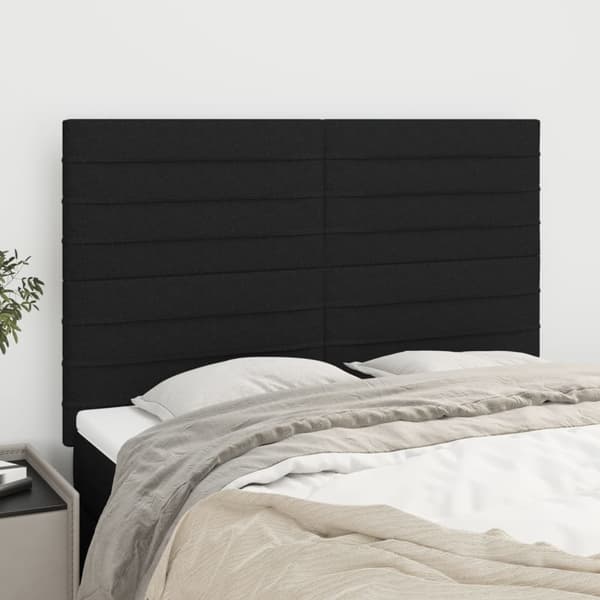 vidaXL sengegavle, 4 stk., sort, 72x5x78/88 cm, stof