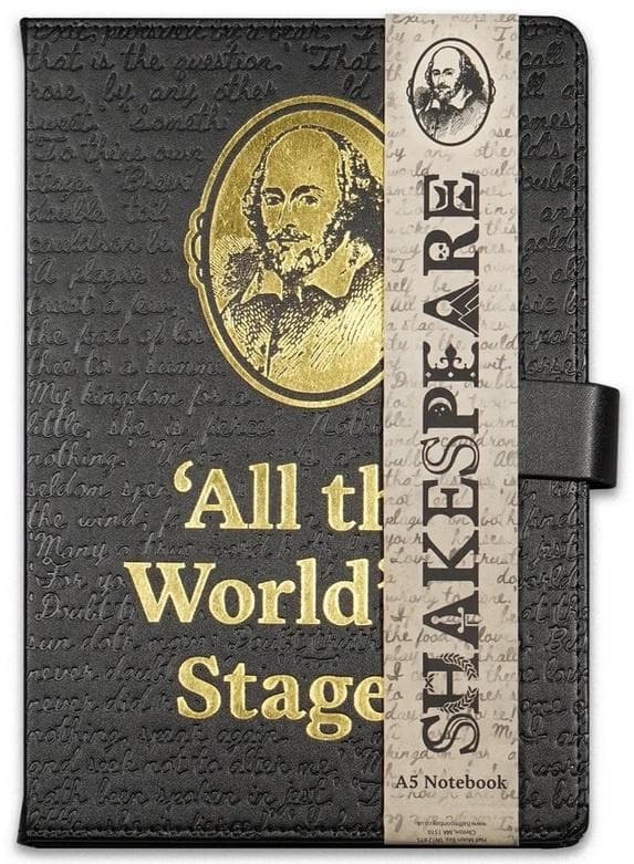 Shakespeare notesbog A5 foret læder Hele verden er...